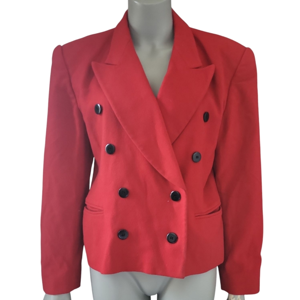 Escada Vintage Double Breasted New Wool & Cashmere Blazer Sz42